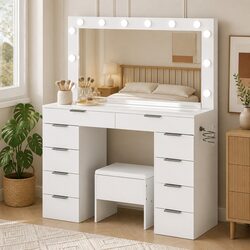 Detailed Specs of LED Makeup Mirror and Stool Set