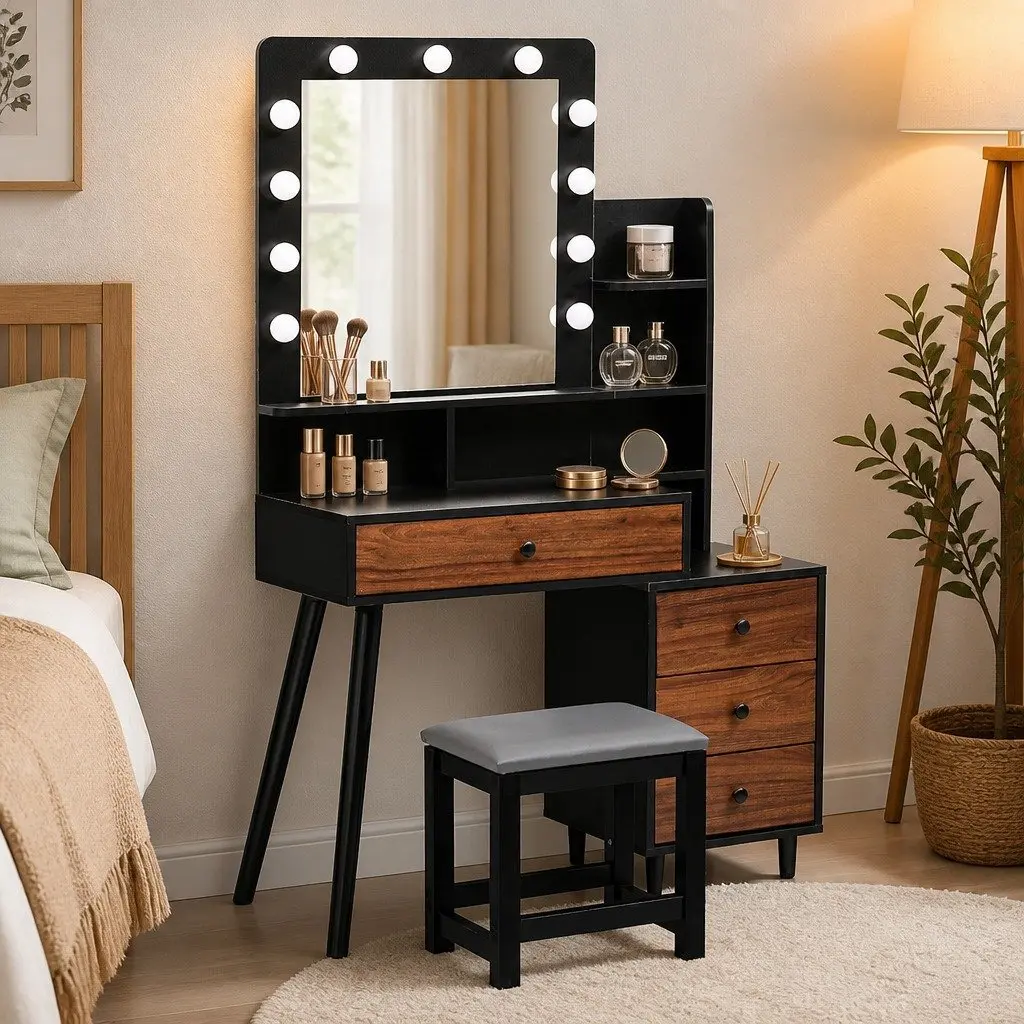 Dressing Table Stool Set with Detailed