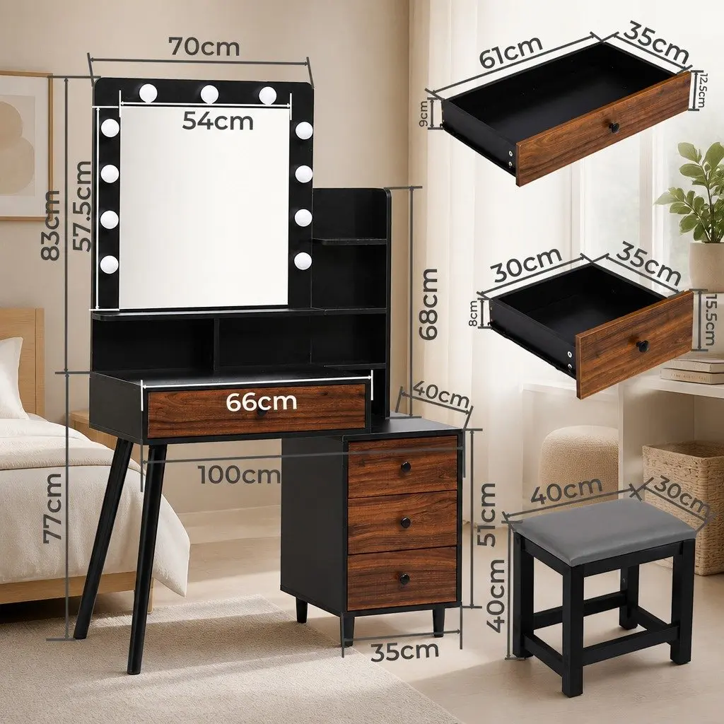 Dressing Table Stool Set with Detailed