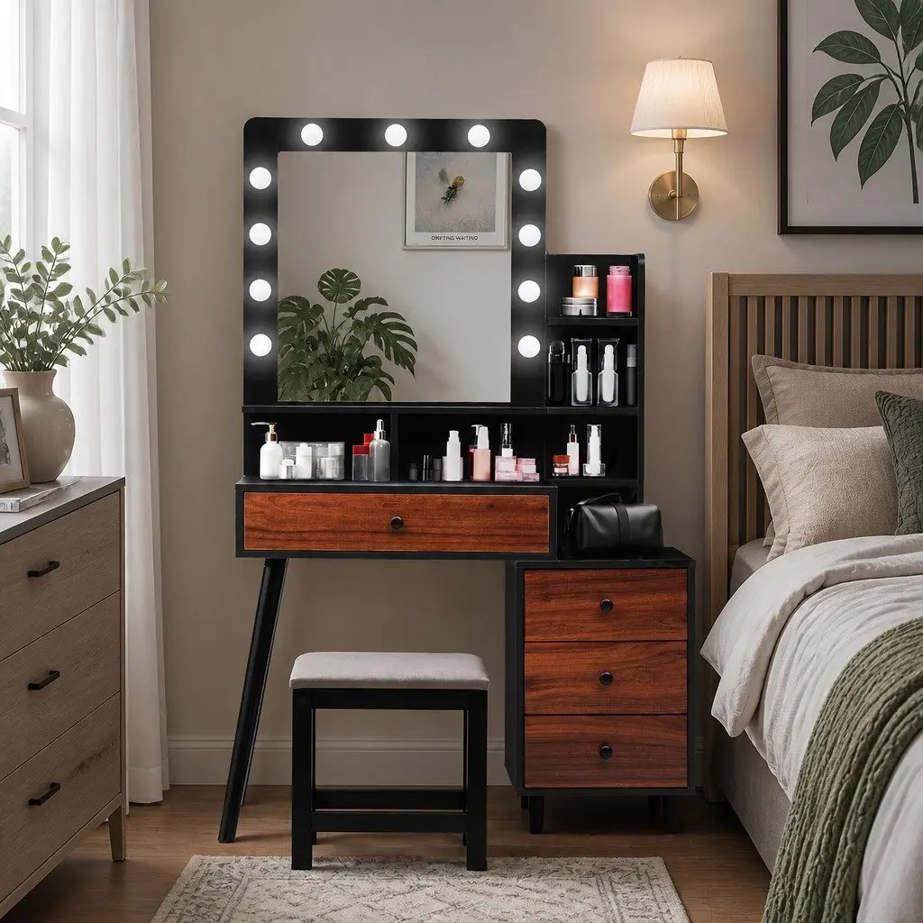 Dressing Table Stool Set with Detailed