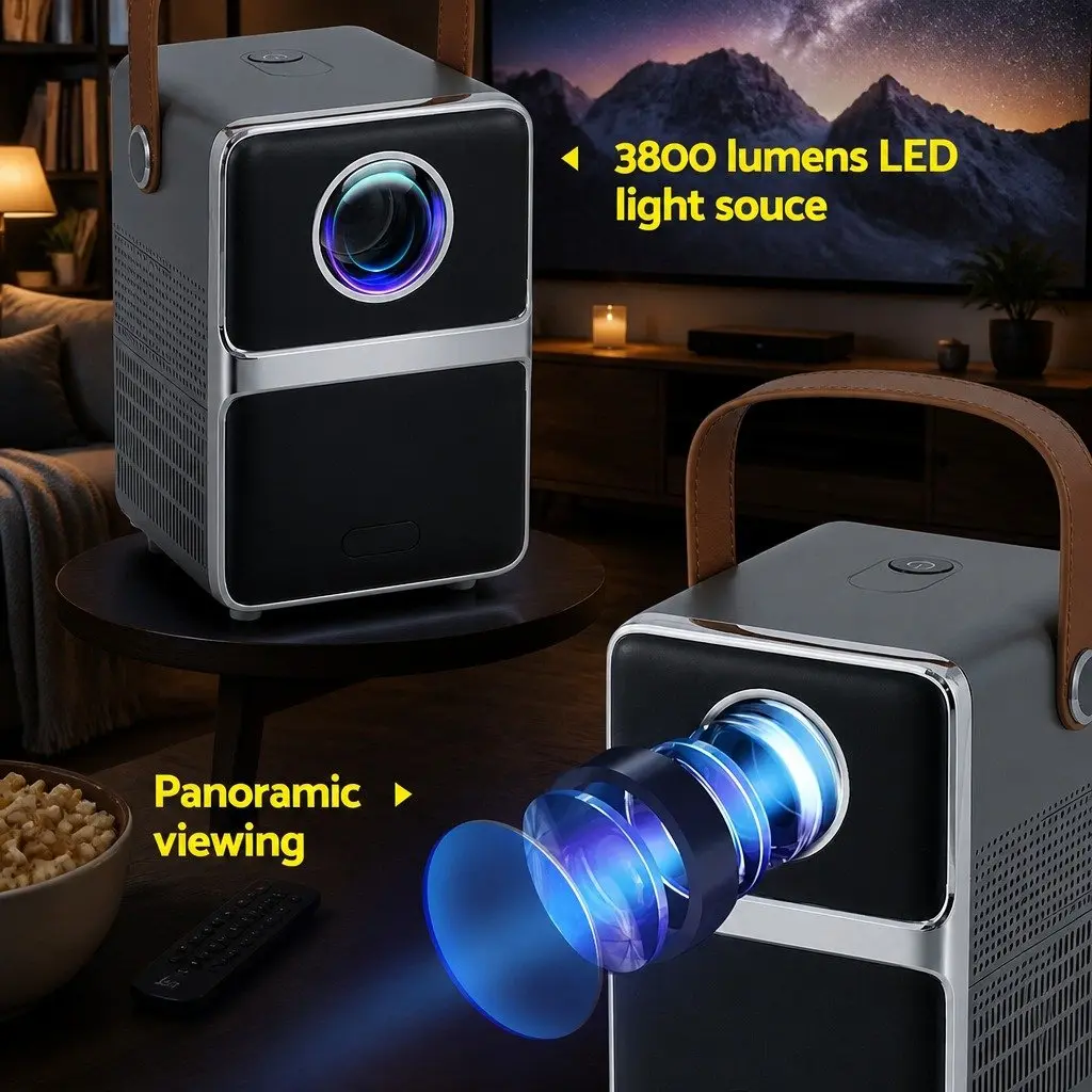 Portable Mini Video Projector 4K Wifi Home Theater HDMI 1080P LCD Display