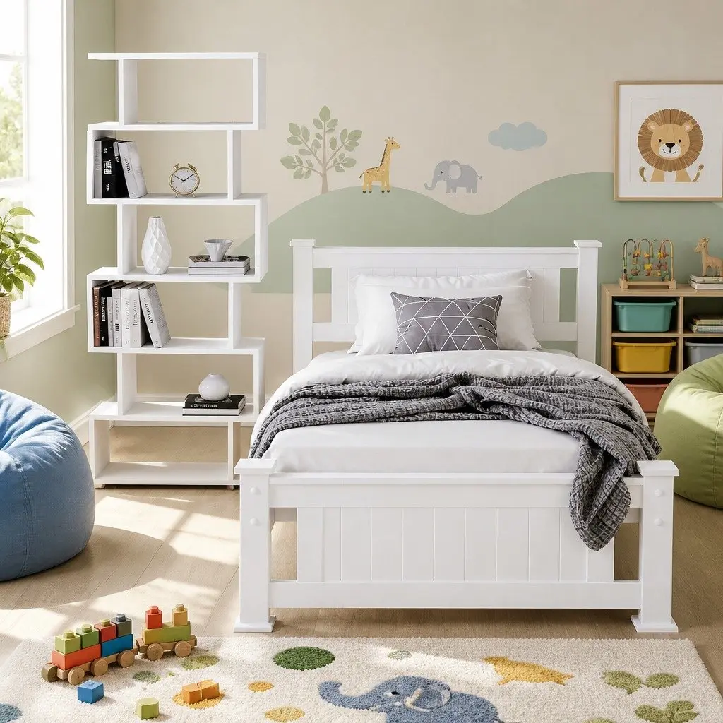 King Single Bed Frame and Display Shelf
