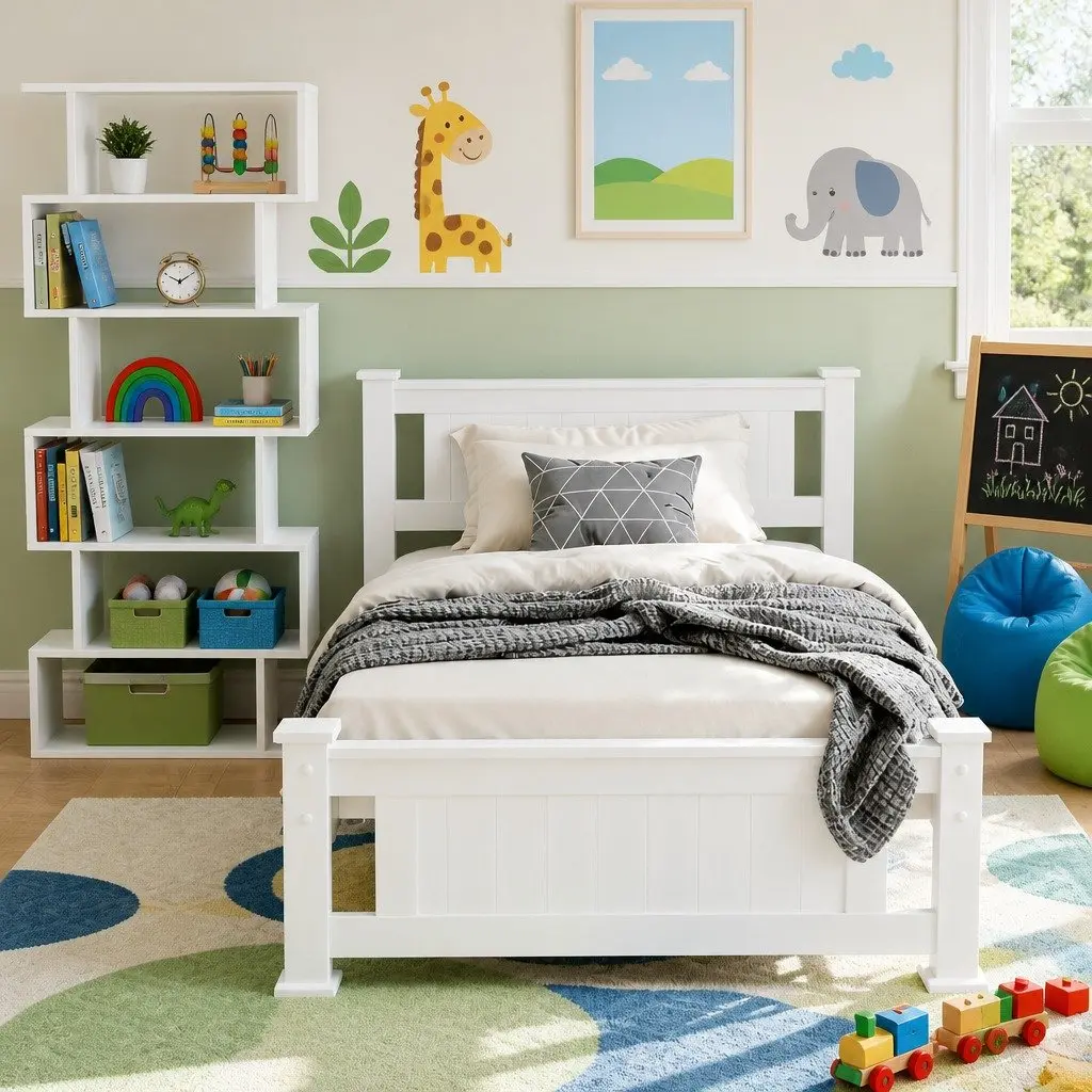 King Single Bed Frame and Display Shelf