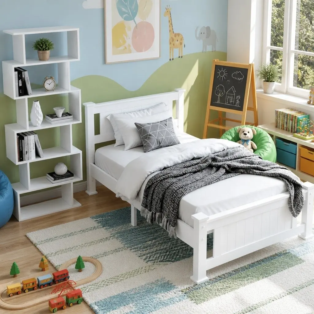 King Single Bed Frame and Display Shelf