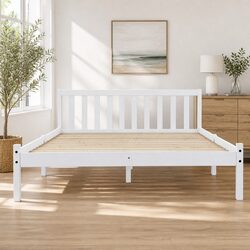 Queen Bed Frame: 212cm x 160cm, Solid Pine Wood