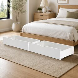 Dimensions and Details of Bed Frame Storage Drawers Trundle Set