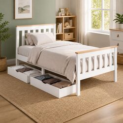 Wooden Bed Frame for Single Mattresses: Dimensions and Features