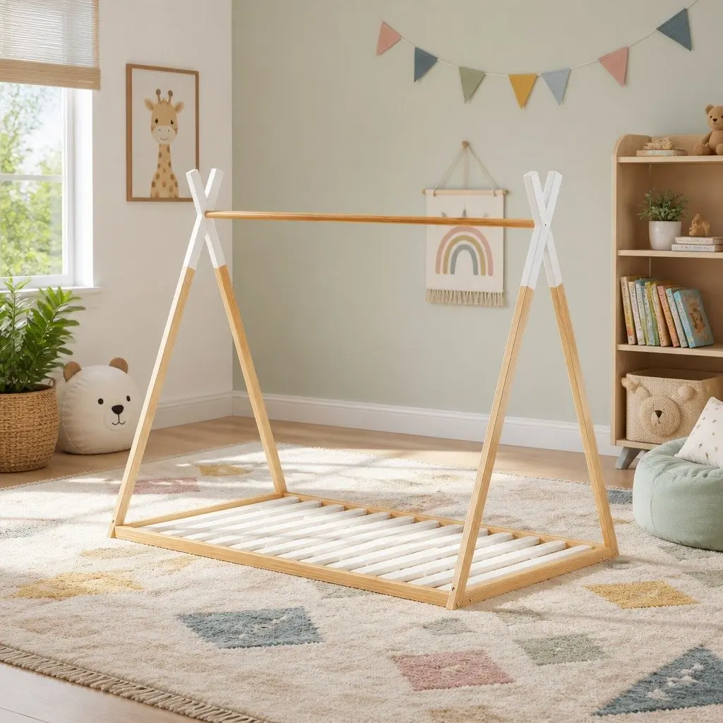 Kids House Bed Frame, Pine Construction