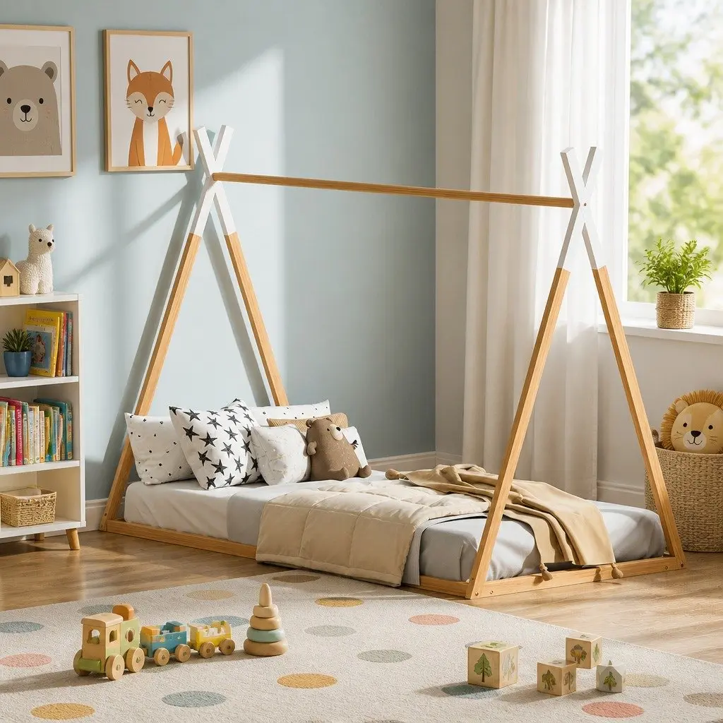 Kids House Bed Frame, Pine Construction