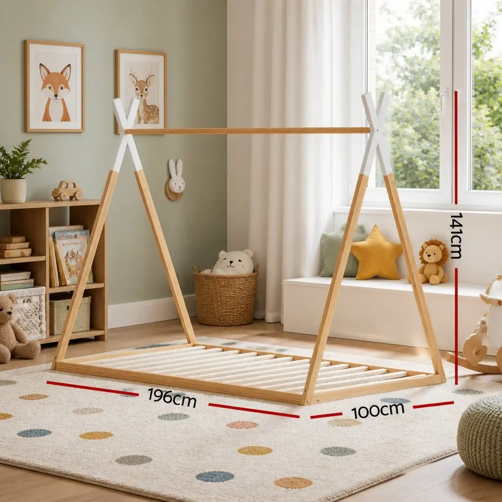 Kids House Bed Frame, Pine Construction
