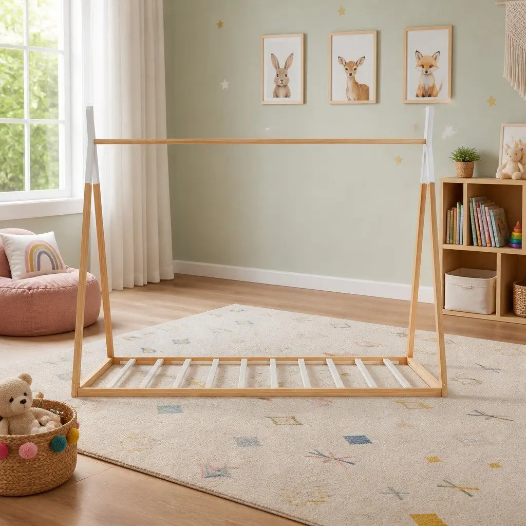 Kids House Bed Frame, Pine Construction