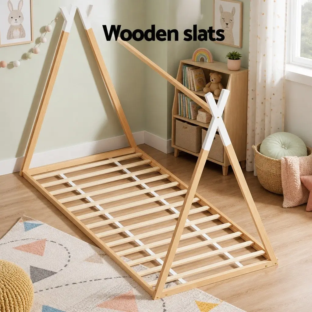 Kids House Bed Frame, Pine Construction