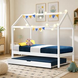 Kids House Bed Frame with Trundle - Specifications Included