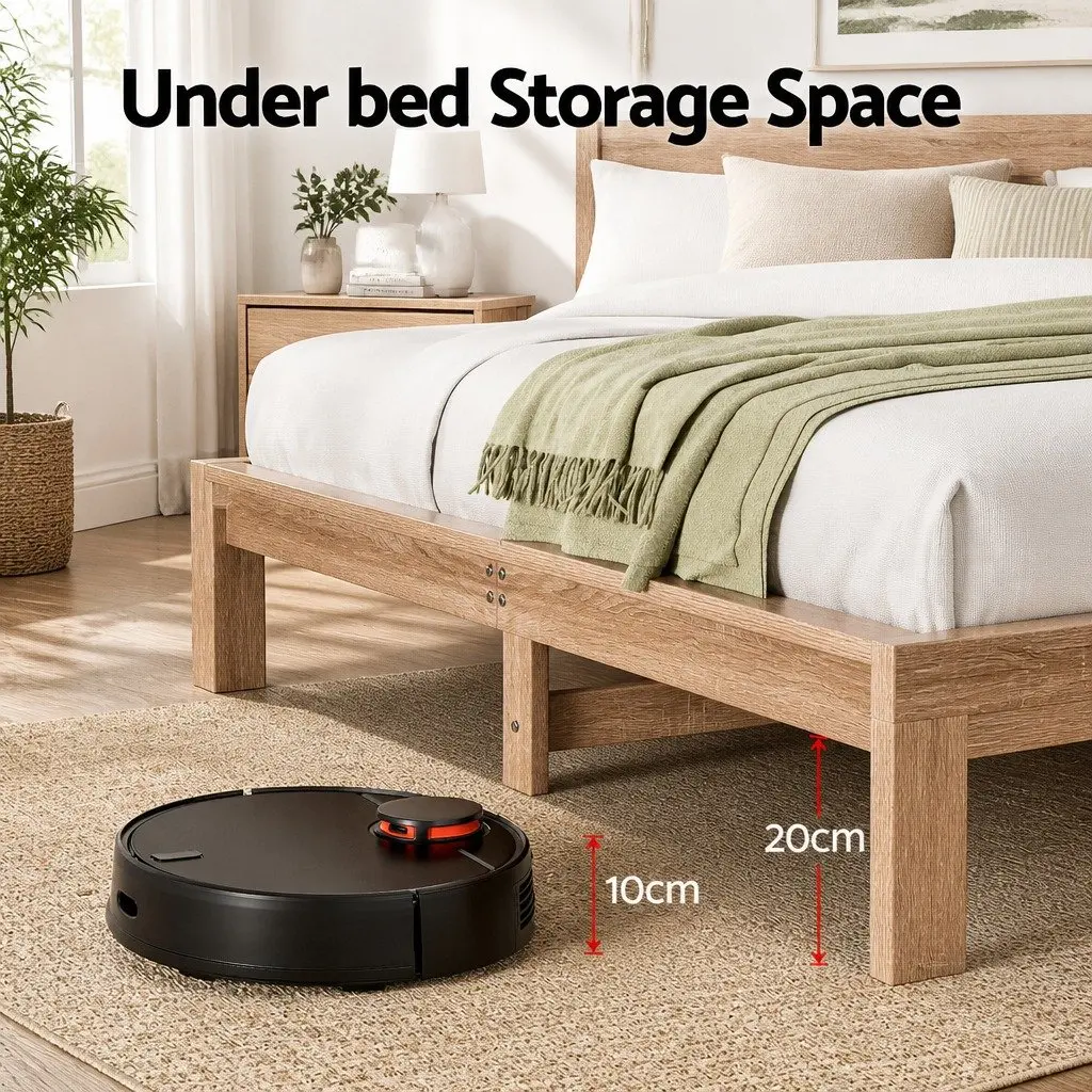Queen Size Wooden Bed Frame with Headboard Modern Bedroom Furniture Solid Pine