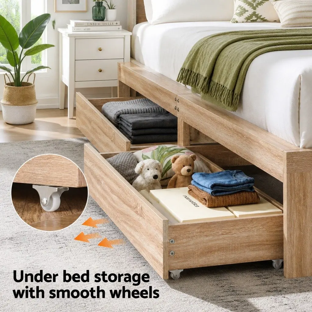 Queen Size Bed Frame with Storage