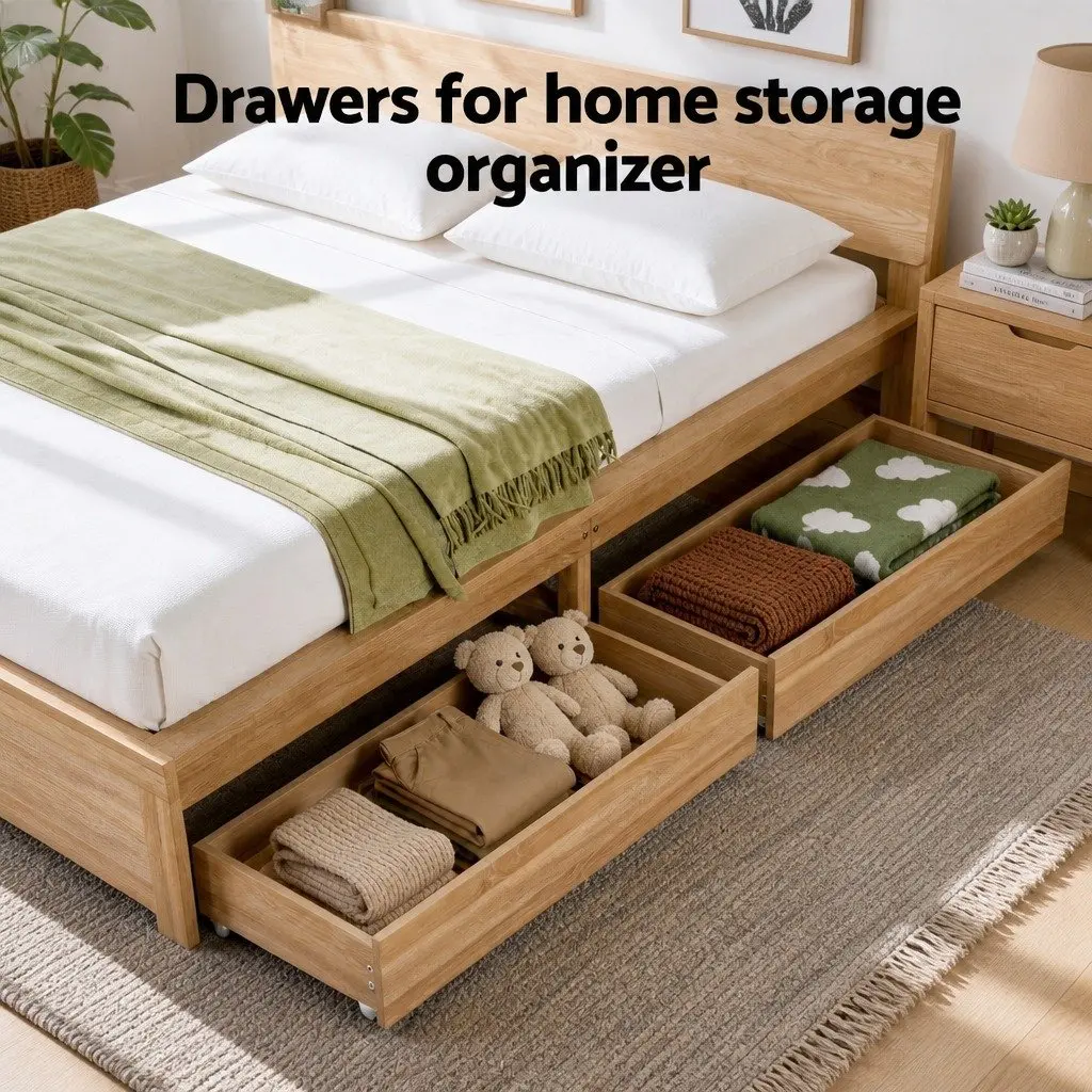 Queen Size Bed Frame with Storage