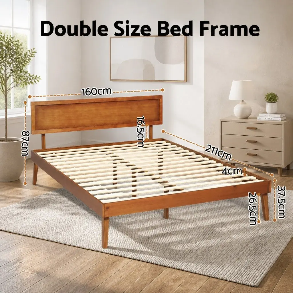 Queen Size Wooden Bed Frame in Walnut