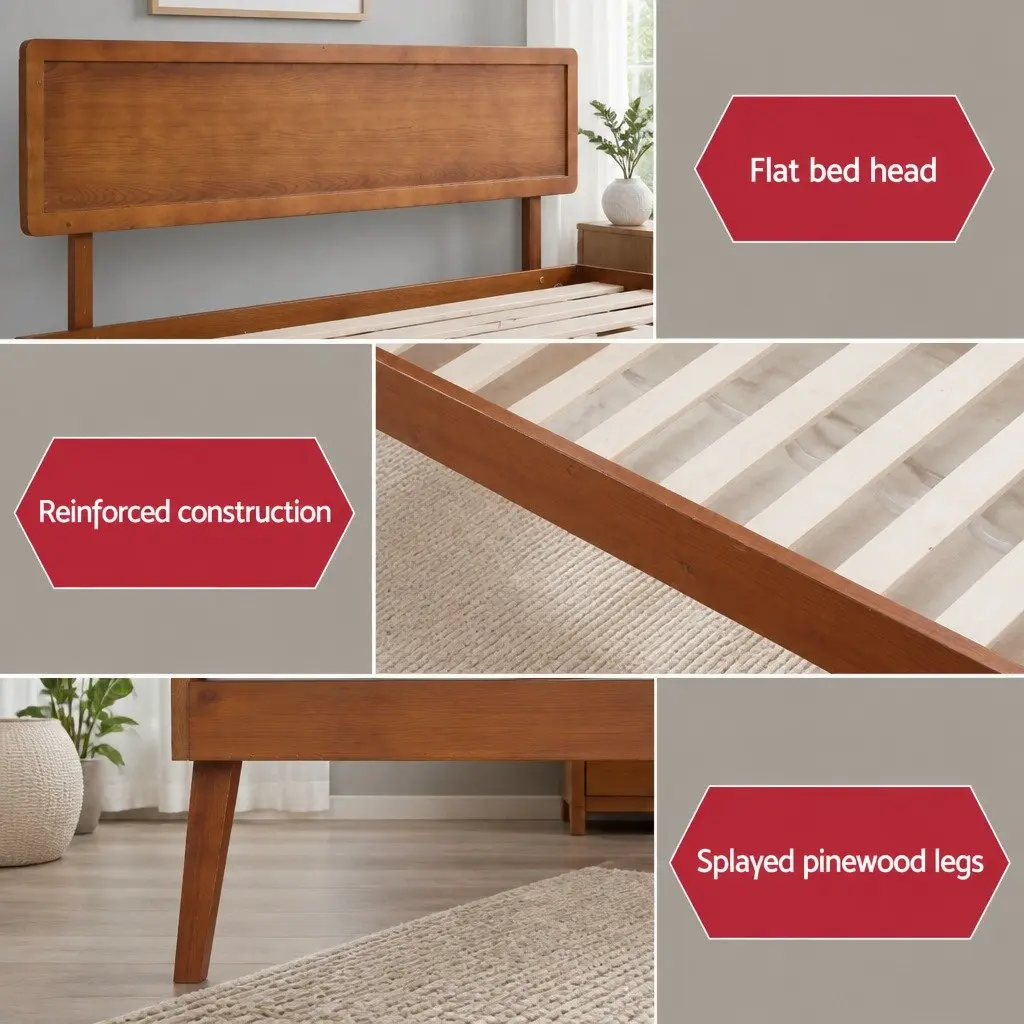 Queen Size Wooden Bed Frame in Walnut