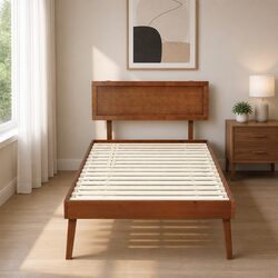 Specifications of Single Bed Frame with Walnut Finish