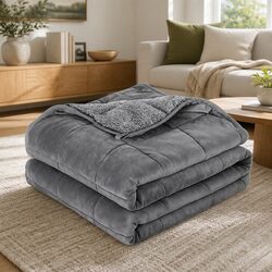 Weighted Blanket 9KG - 152CM x 203CM, Grey Fleece