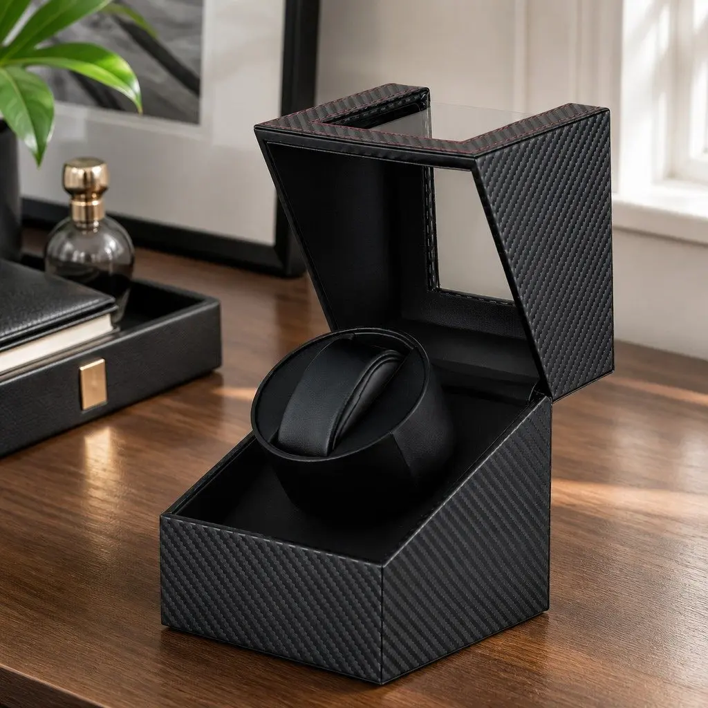 Black Automatic Watch Winder Box