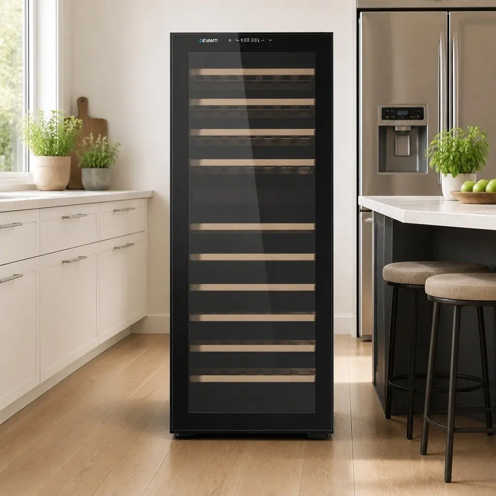 80-Bottle Wine Cooler with Dual Temperature Zones