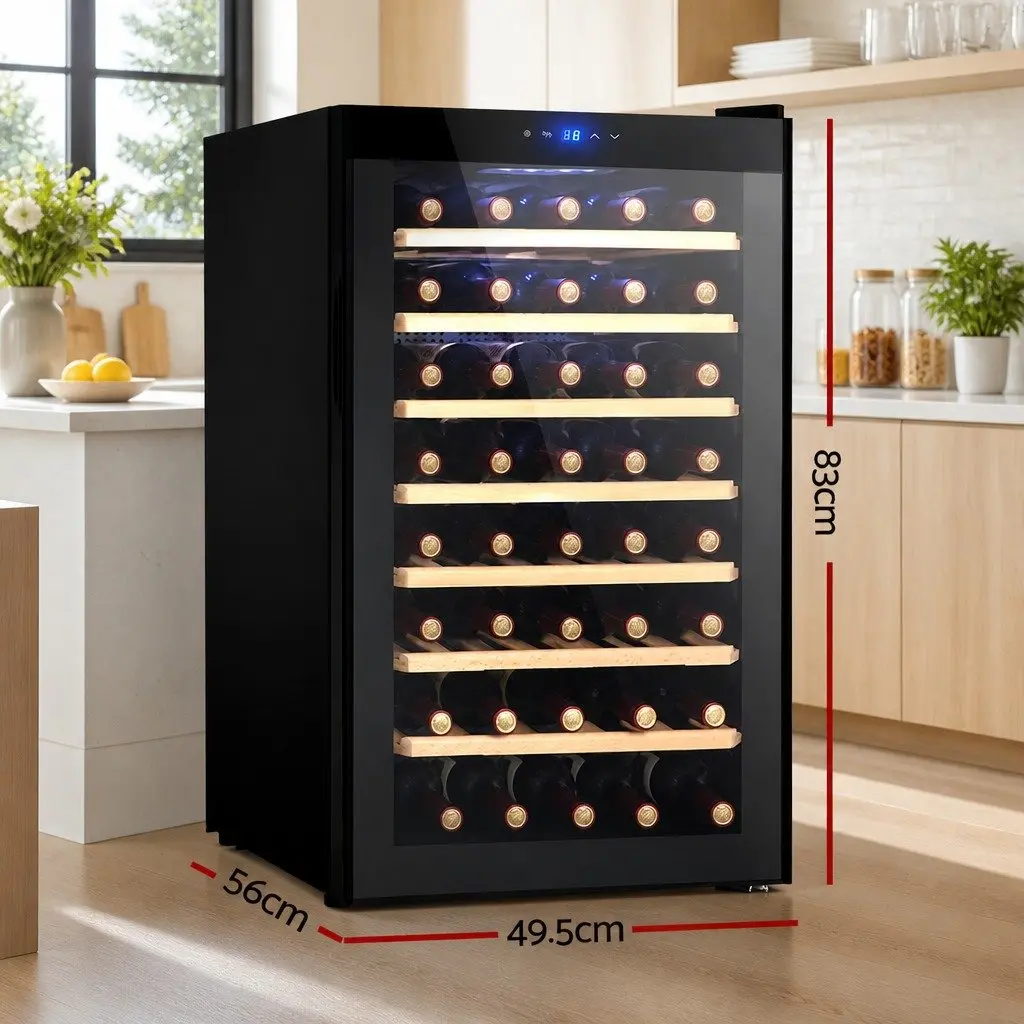 Wine Fridge Cooler for Home Use 51 Bottles Black