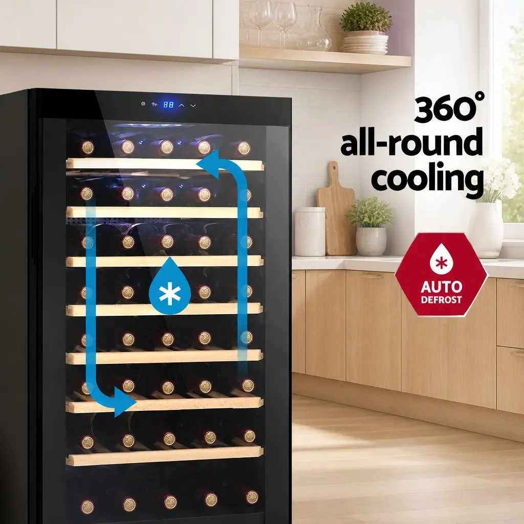 Wine Fridge Cooler for Home Use 51 Bottles Black