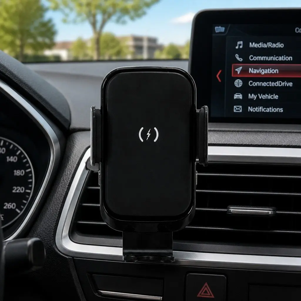 Wireless Car Charger Mount for Car Use 15W Fast Charging Black