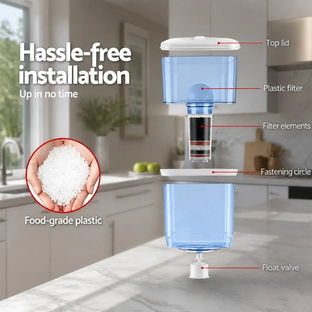 Water Cooler Dispenser Filter Bottle 22L Refillable Container Blue Top-Loading