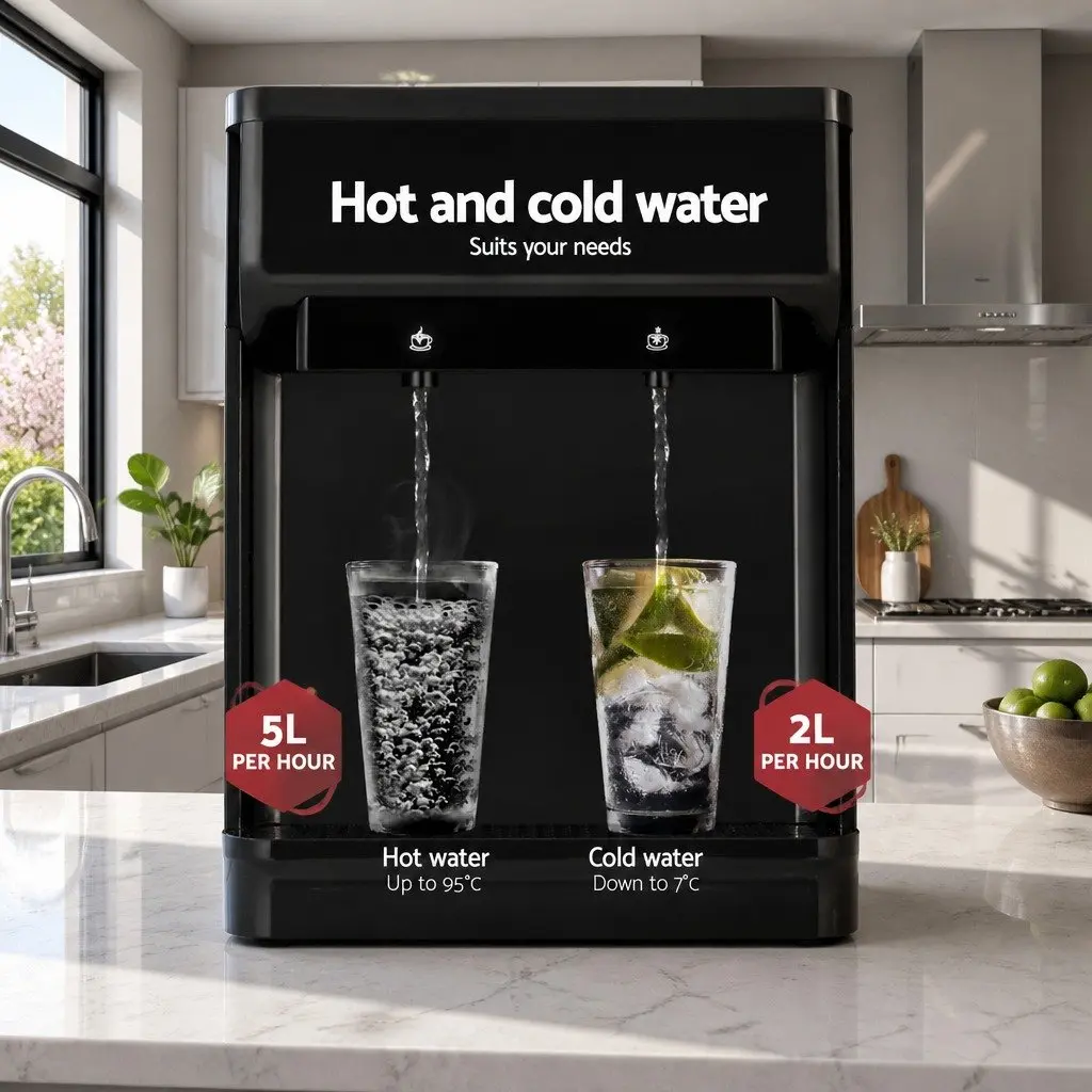 Water Cooler Dispenser Bench Top 22L Hot Cold Dual Taps