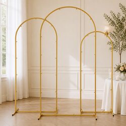 Specifications of 3-Piece Gold Wedding Arch Stand Set