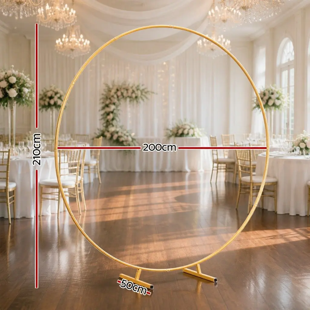 2M Round Backdrop Stand Wedding Party Flower Balloon Display Decor Metal Frame