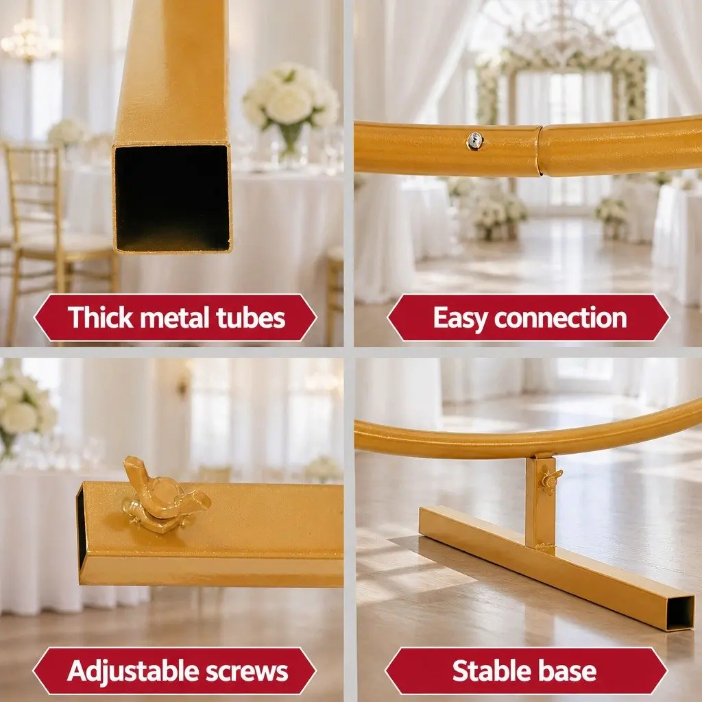 2M Round Backdrop Stand Wedding Party Flower Balloon Display Decor Metal Frame