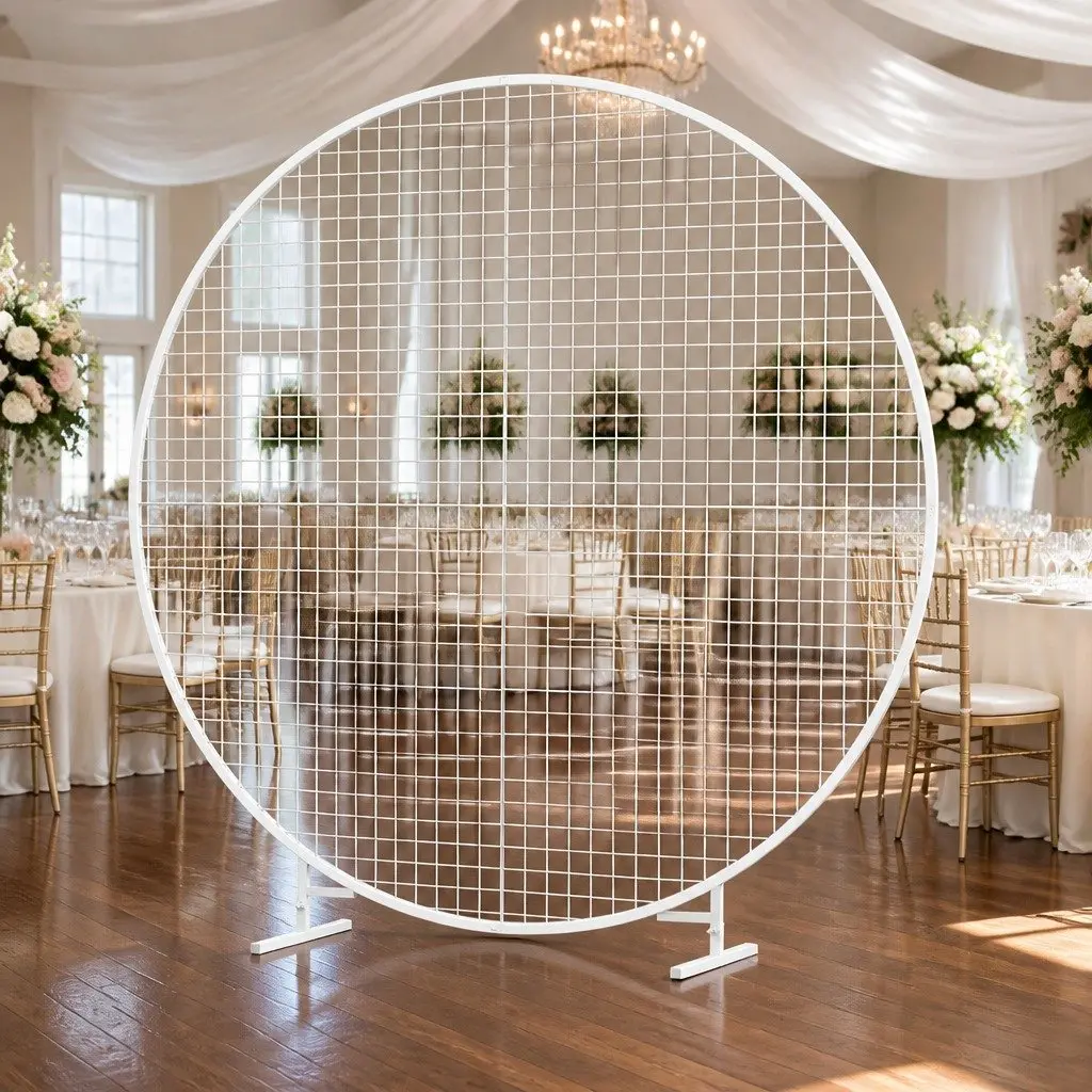 Round Backdrop Stand 2M Wedding Party Decoration Display Metal Frame Easy