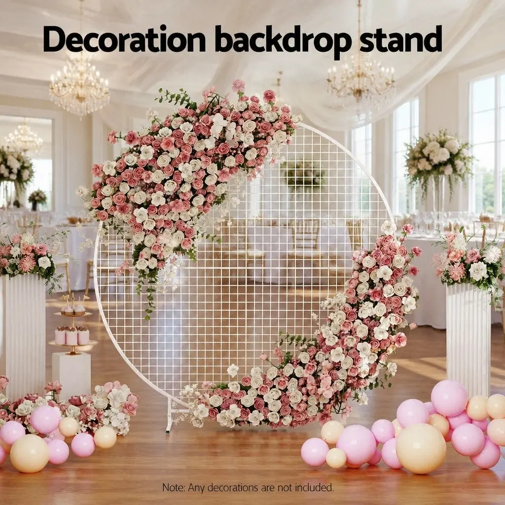 Round Backdrop Stand 2M Wedding Party Decoration Display Metal Frame Easy