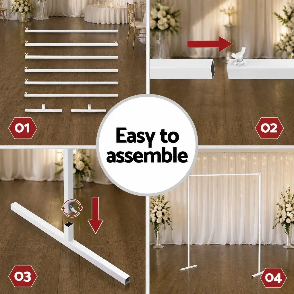 2M Metal Backdrop Stand for Weddings and Events