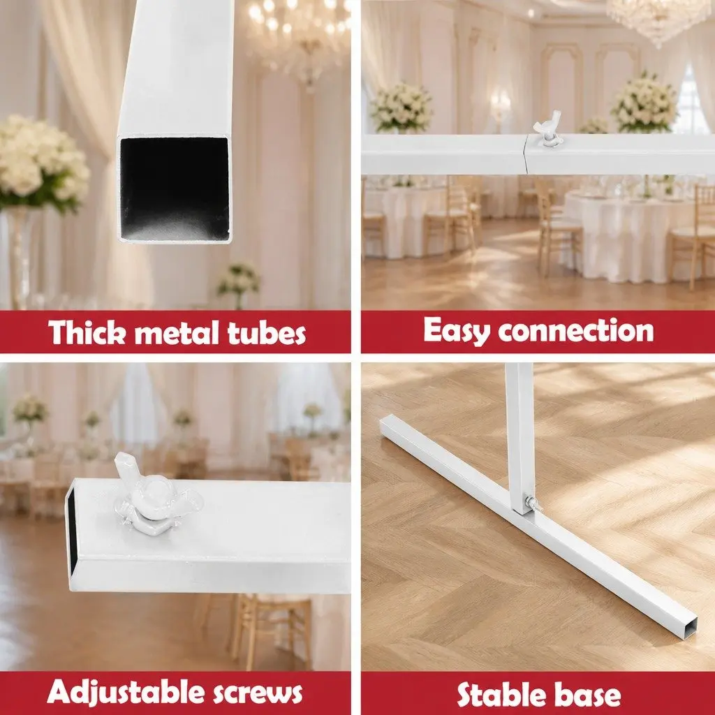 2M Metal Backdrop Stand for Weddings and Events