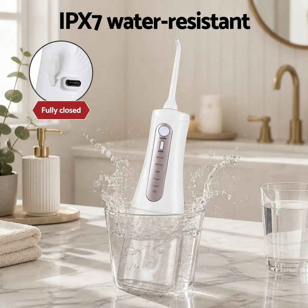 Cordless Water Flosser Oral Irrigator Rechargeable Teeth Cleaner 350ml Tank