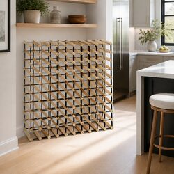 110-Bottle Wine Rack: Pine Wood and Steel Specifications