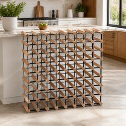 Wine Rack for 72 Bottles: 80x80x23.5 cm Steel Frame