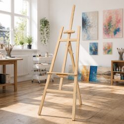Pine Wood A-Frame Floor Easel with Adjustable Height