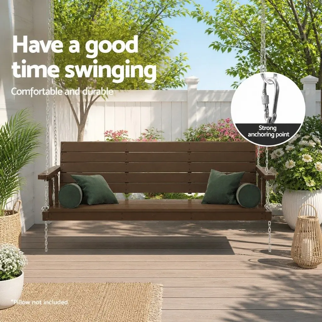 3 Seater Porch Swing Chair Outdoor Garden Furniture Wooden Bench
