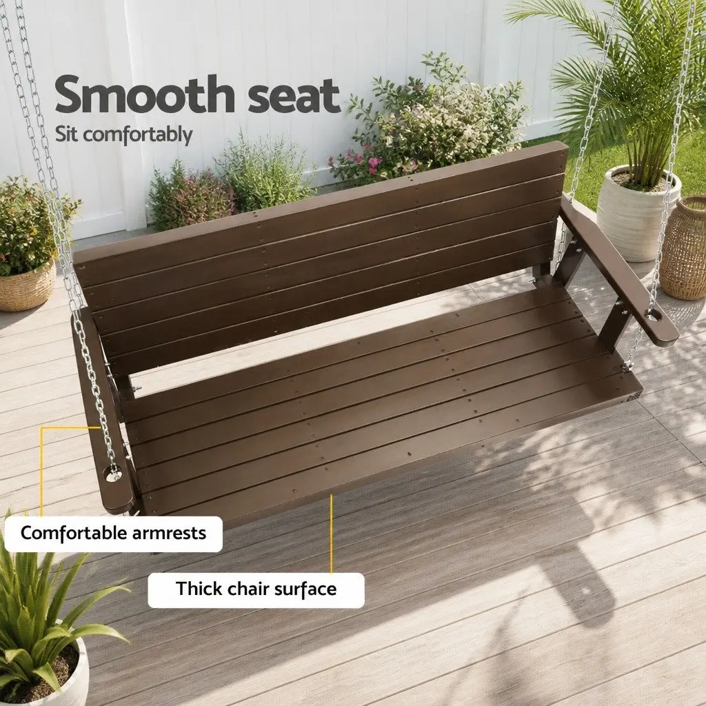 3 Seater Porch Swing Chair Outdoor Garden Furniture Wooden Bench