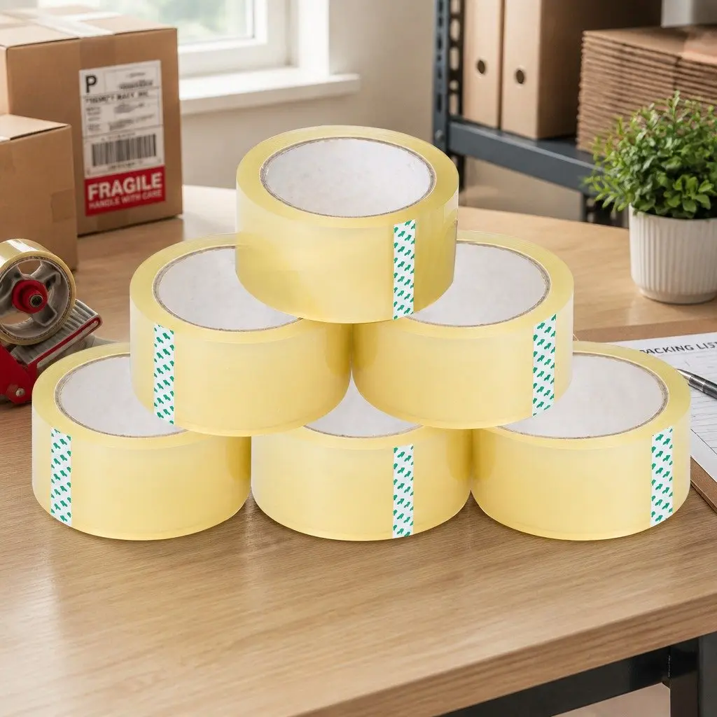Packing Tape for Home and Business 45mm x 75m Clear Adhesive 6 Rolls