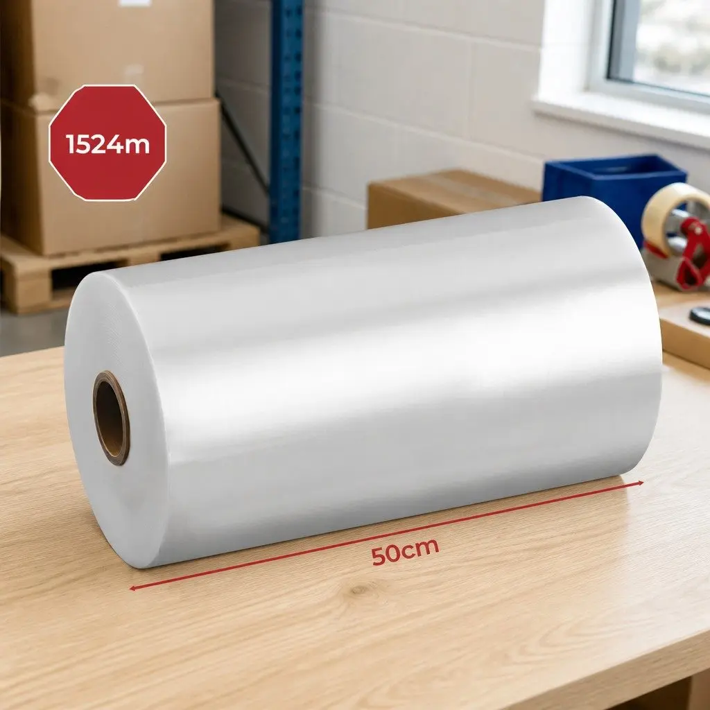 Stretch Film Roll for Pallet Wrapping 1524m x 50cm Clear Heavy-Duty
