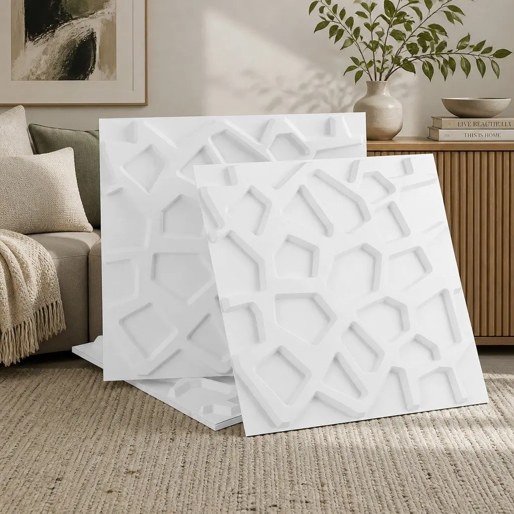 3D Wall Panels PVC Decorative Panels for Feature Wall Home Decor 50x50cm Set of 15