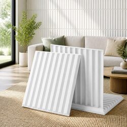 3D Vertical Wall Panels PVC Decorative Feature Wall 50x50cm White Set of 15