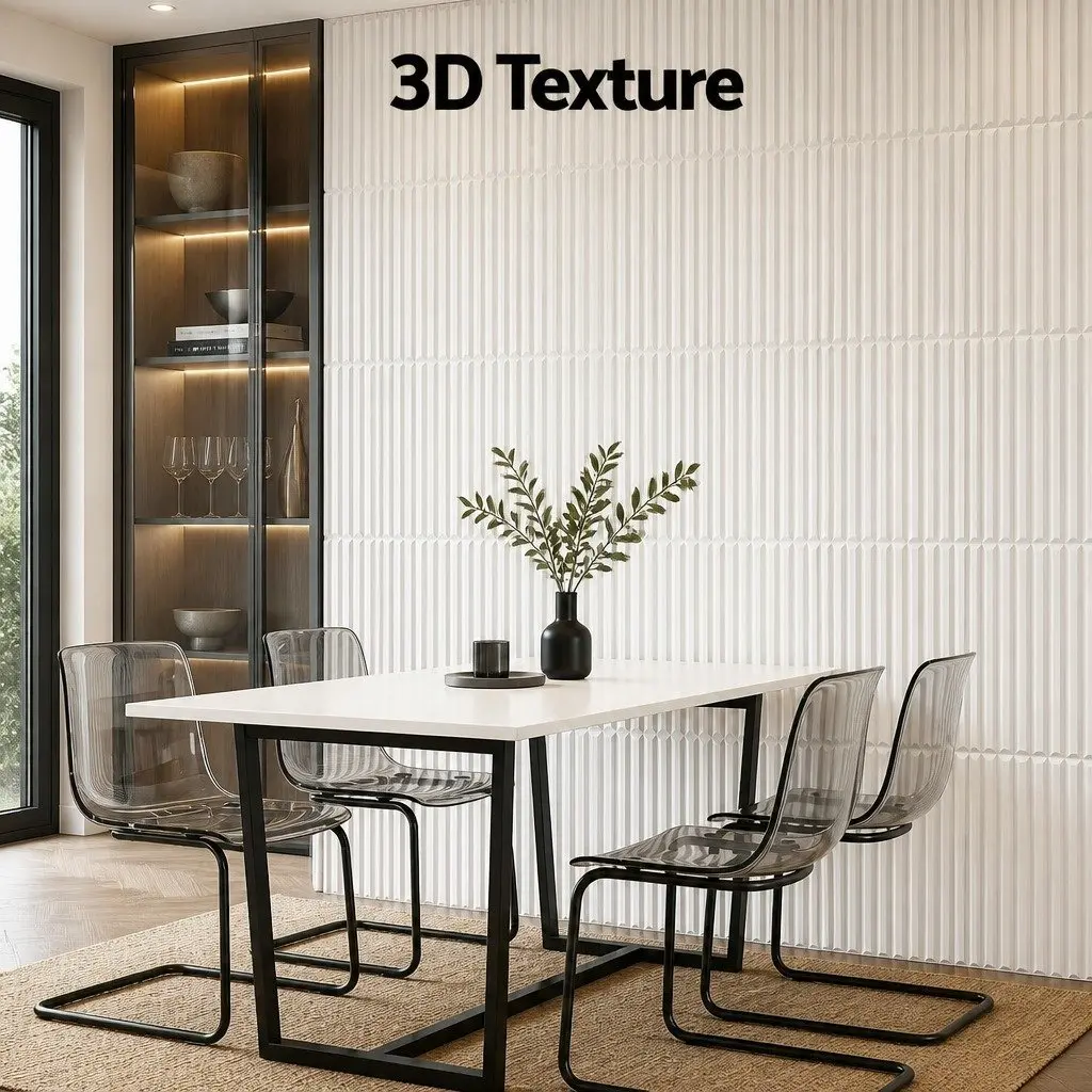 PVC Decorative 3D Wall Panels White 50x50cm Set of 15 for Living Room Bedroom Media Room