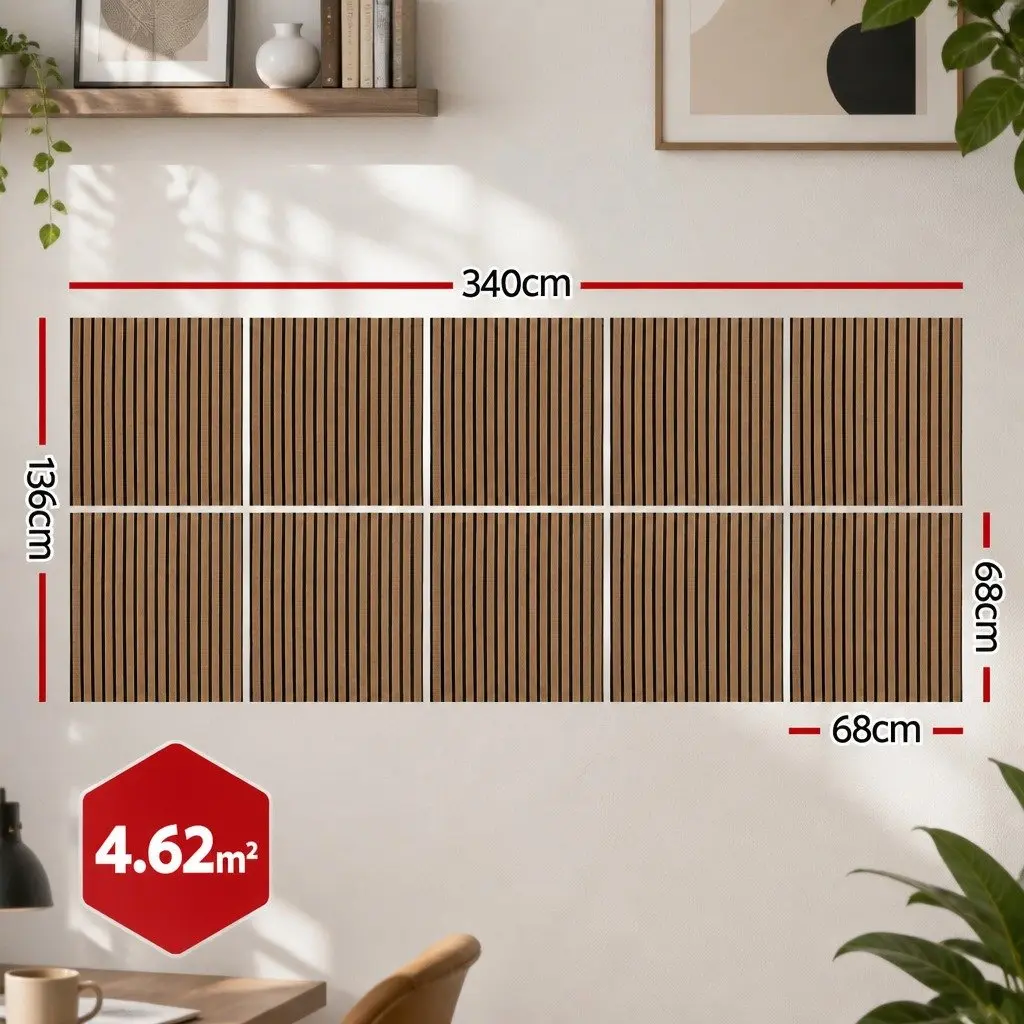 Self Adhesive Wall Panels Peel and Stick Tiles 68x68cm Brown Home Decor Feature